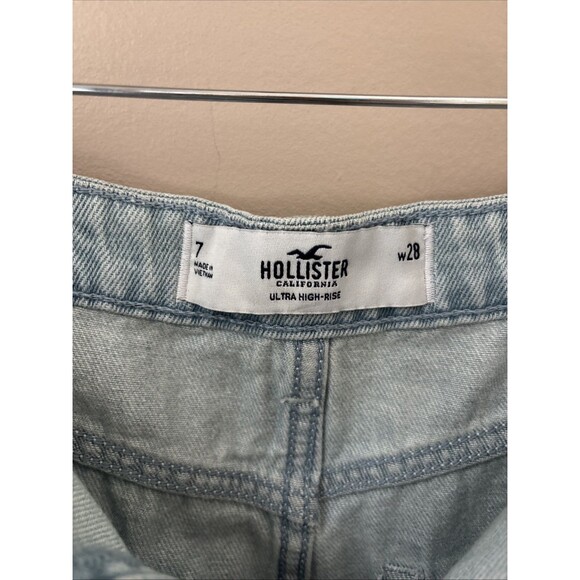 Hollister Juniors 7 Denim Skirt Flared Light Wash W28 - Picture 6 of 8